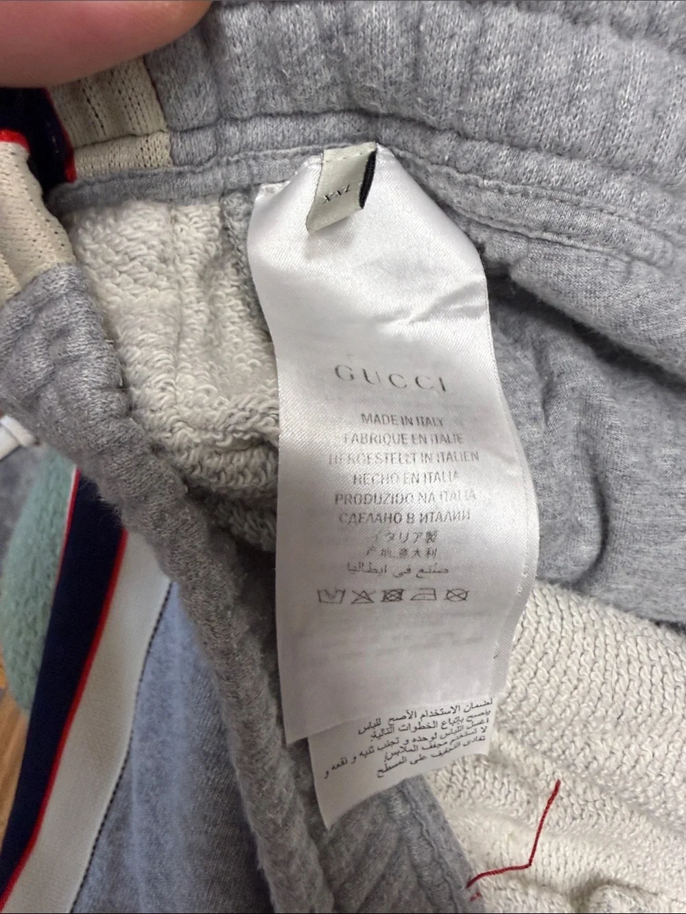 Gucci Men's Track Pants with Stripe Detail and Tiger Patch